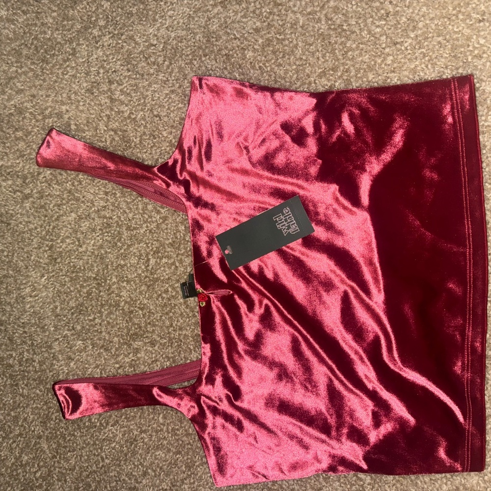 Target Women's Velvet Crop Top - Red